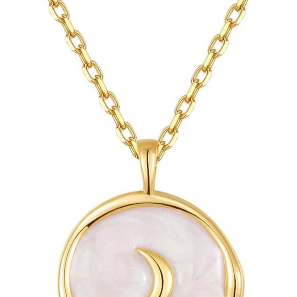 Gold Necklaces for Women Sterling Silver Coin Necklace Starburst Pendant Sterlin